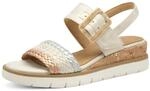 MARCO TOZZI Damen Sandalen flach mit Klettverschluss Sommer, Gold (Dune met.Comb), 40