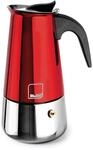 IBILI Moca Rosso Espressomaschine, 10 Tassen, 460 ml, Edelstahl, induktionsgeeignet