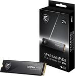 MSI SPATIUM M560 SSD 2 TB &ndash; PCIe 5.0 NVMe M.2 interne SSD, 10.300 MB/s Lesen &