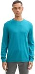 Tom Tailor Herren 1039805 Strickpullover mit Crewneck, 37094 - Turquoise Blue