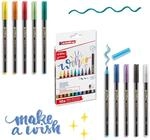 edding 1340 Glitzerstifte - mehrfarbig - 10 Pinselstifte mit intensivem...