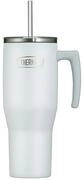 Thermos Tumbler mit Strohhalm und Henkel, Trinkbecher 1,10 l, white mat | 6 h...