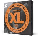 D'Addario EXL160TP Nickelumwickelte Bassgitarrensaiten, Medium, 50-105, 2 Sets, Long