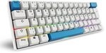 Sharkoon Skiller SGK50 S4 Gen2 PBT, wei&szlig;, Gateron G-Pro Yellow, 60% DE-Layout