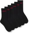 HUGO Herren 6P QS RIB LOGO CC Sechserpack kurze Socken mit Logo-Detail