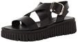 Tamaris Damen Sandalette mit Keilabsatz, schwarz, 37 EU