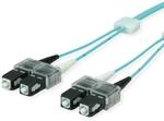 EasyLan LWL-LED-Patchkabel duplex 50/125&micro;m OM3, SC/SC, t&uuml;rkis, 10 m