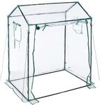 Relaxdays Foliengew&auml;chshaus, PVC-Folie, aufrollbare T&uuml;r & Fenster, HBT: 152x132x92