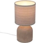 BRILONER - Tischlampe mit Stoffschirm, Kabelschalter, Keramikfu&szlig;, Lampe,
