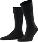 Burlington Herren Socken Leeds M So Baumwolle Wolle einfarbig 1 Paar, Schwarz Black