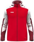 JAKO Kinder Kapuzenjacke Dynamic, rot/wei&szlig;/dunkelrot, 164