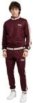 Lonsdale Herren Trainingsanzug schmale Passform ASHWELL Oxblood/Ecru L