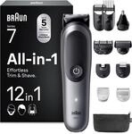 Braun All-in-One Series 7, 12-in-1 Multigroom, Barttrimmer, Nasenhaartrimmer,
