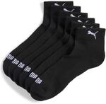 PUMA Unisex Cushioned Quarter Sock, Black - New, 35-38 EU