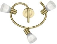 Trio Leuchten LED-Deckenleuchte "Levisto" in Messing Gold, Glas alabasterfarbig wei&szlig;