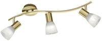 Trio Leuchten LED-Deckenleuchte "Levisto" in Messing matt, Glas alabasterfarbig wei&szlig;