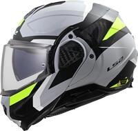 LS2, Modularer Motorradhelm ADVANT II TRIPLE Light Grey H-V Yellow, XS