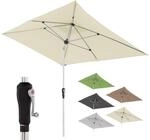Doppler Sonnenschirm Alu Crank 190x290cm, Off-White, Kurbel, UV-Schutz 80+ 