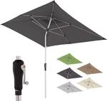 Doppler Sonnenschirm Alu Crank 190x290cm, Anthrazit, Kurbel, UV-Schutz 80+ 