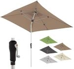 Doppler Sonnenschirm Alu Crank 190x290cm, Greige, Kurbel, UV-Schutz 80+ 