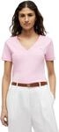 Tommy Hilfiger Damen T-Shirt Kurzarm New Slim Cody mit V-Ausschnitt, Rosa...