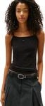 Tommy Jeans Damen Top Essential Strap mit Spaghettitr&auml;gern, Schwarz (Black), S