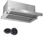 COMFEE' Flachschirmhaube 60cm Ausziehbar A+ Silber CHL03M21S | Umluft & Abluft,