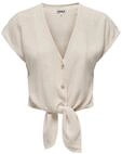 ONLY Damen ONLSIESTA S/S Knot Linen BL Shirt PNT 15322270 ,Moonbeam ,XL