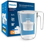 Philips Wasserfilterkanne XL +3 Geschmack+ Ersatzfilterkartuschen, schneller