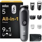Braun Multigroom All-in-One Series 5, 9-in-1 Trimmer-Set 5, AIO5545, Grau