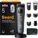 Braun Barttrimmer Series 5, Elektrischer Bartschneider Herren mit 9 Zubeh&ouml;rteile,