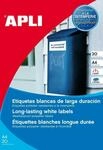 APLI Etiketten, wei&szlig;, Polyester, wetterfest, f&uuml;r Laser und Kopierer Etikett A4 LK