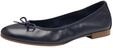 Tamaris Damen Ballerina Leder flach, Navy, 42 EU