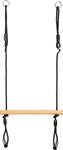 small foot Trapezschaukel mit Turnringen &bdquo;Black Line, robuste Holzschaukel...