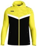 JAKO Iconic Kapuzenjacke Gr. 44 Schwarz/Soft Yellow - Zipper Hoodie Damen,...
