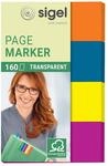 SIGEL HN614 Haftmarker, 160 Streifen im Format 20 x 50 mm, orange, blau, gelb,...