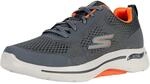Skechers Go Walk Arch Fit Idyllic Sneaker f&uuml;r Herren, Charcoal/Orange, 41 EU X-Weit