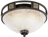 Trio Leuchten Deckenleuchte Quinta 608100224, Metall rostfarbig, Glas alabasterfarbig