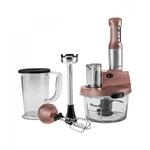Karaca Mastermaid K&uuml;chenroboter aus Stahlglas, Langer Mixer, 2500 W, Rosegold