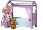 Simba Evi Love Teddy Bed, Spielpuppe im Schlafanzug mit Schlafmaske, Flauschiger