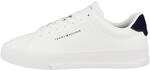 Tommy Hilfiger Herren Court Sneaker Detail Essential aus Leder, Wei&szlig;...