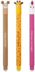 EBERHARD FABER 599039 - Tintenroller radierbar, 3 Animal Erase it Stifte, Affe,