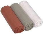 L&Auml;SSIG Baby Puckdecke Spuckdecke Pucktuch Mulltuch 3er Set Baumwolle 85 x 85
