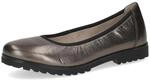 Caprice Damen Ballerinas aus Leder Rund, Metallisch (Piombo Metal), 40 EU
