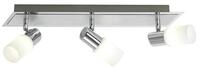 Trio-Leuchten LED-Balken Aluminium geb&uuml;rstet/chrom, Glas wei&szlig; gewischt, inklusiv 3x