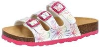 Lico M&auml;dchen Bioline Flower Kids Pantoletten, Weiss Bunt, 34 EU