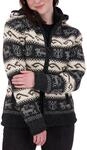 Deproc Active Damen Patchwork Fleecejacke Strickfleecejacke mit Kapuze