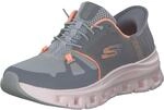 Skechers Damen Glide-Step Pro Sneaker, Gray Mesh/Orange Trim, 39.5 EU
