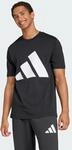 adidas Herren Essentials Big Logo Single Jersey Shirt, Black/White, XXL