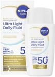 NIVEA SUN Ultra Light Daily Fluid LIGHT Tinted SPF50+ 40ml